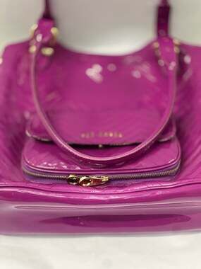 Ted Baker Chevron Quilted Patent Tote Bag in Fuchsia